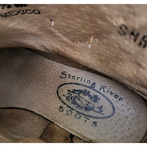 Sterling River Cowboy Boots Embroidery Studs Brown SRN6008 Women's 6.5 - Picture 5 of 12